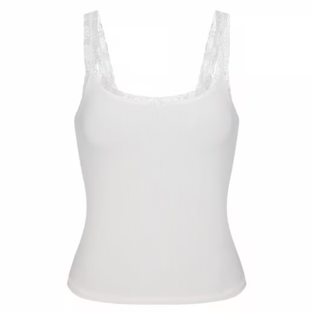 Skims Soft Lounge Lace Tank & Pant Set in Marble